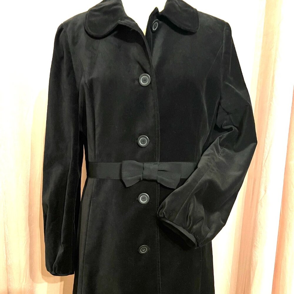 NWOT Ann Taylor Loft velvet coat with bow detail ~ Sz 10